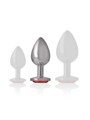 Intense - Plug Anale In Metallo Con Cristallo Rosso Misura M - INTENSE ANAL TOYS - Plug e Catene Anali | erosidea.com