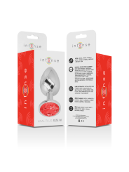 Intense - Plug Anale In Metallo Con Cristallo Rosso Misura M - INTENSE ANAL TOYS - Plug e Catene Anali | erosidea.com
