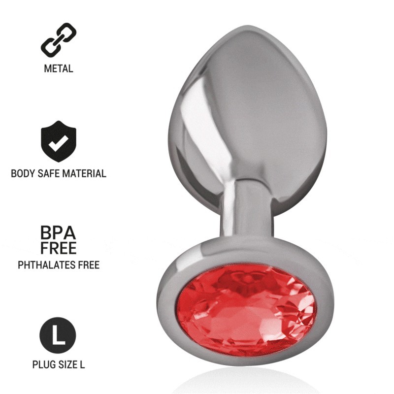 Intense - Plug Anale Alluminio Con Cristallo Rosso - INTENSE ANAL TOYS - Plug e Catene Anali | erosidea.com