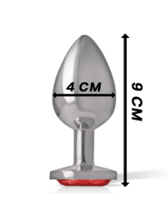 Intense - Plug Anale Alluminio Con Cristallo Rosso - INTENSE ANAL TOYS - Plug e Catene Anali | erosidea.com