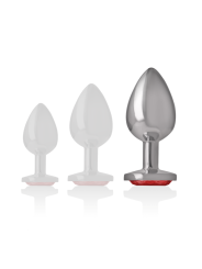 Intense - Plug Anale Alluminio Con Cristallo Rosso - INTENSE ANAL TOYS - Plug e Catene Anali | erosidea.com