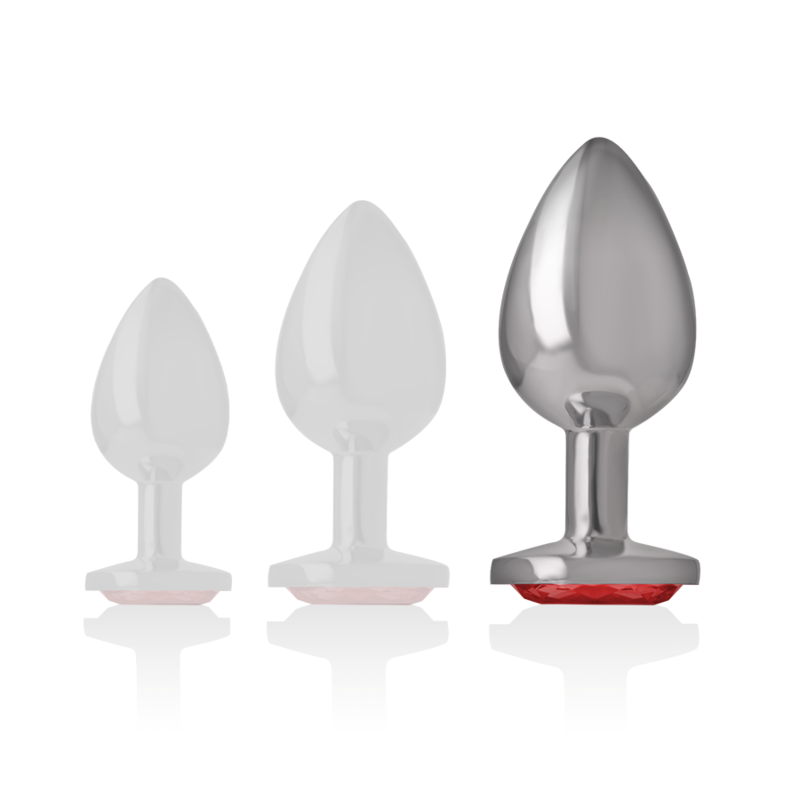 Intense - Plug Anale Alluminio Con Cristallo Rosso - INTENSE ANAL TOYS - Plug e Catene Anali | erosidea.com
