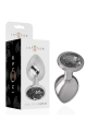 Intense - Plug Anale In Metallo Alluminio Con Vetro Nero Taglia M - INTENSE ANAL TOYS - Plug e Catene Anali | erosidea.com