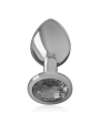 Intense - Plug Anale In Metallo Alluminio Con Vetro Nero Taglia M - INTENSE ANAL TOYS - Plug e Catene Anali | erosidea.com