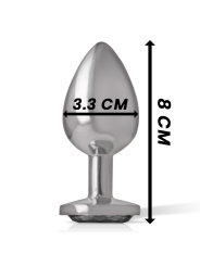 Intense - Plug Anale In Metallo Alluminio Con Vetro Nero Taglia M - INTENSE ANAL TOYS - Plug e Catene Anali | erosidea.com