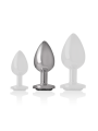 Intense - Plug Anale In Metallo Alluminio Con Vetro Nero Taglia M - INTENSE ANAL TOYS - Plug e Catene Anali | erosidea.com