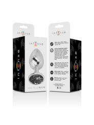 Intense - Plug Anale In Metallo Alluminio Con Vetro Nero Taglia M - INTENSE ANAL TOYS - Plug e Catene Anali | erosidea.com