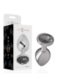Intense - Plug Anale In Metallo Alluminio Con Vetro Nero Taglia L - INTENSE ANAL TOYS - Plug e Catene Anali | erosidea.com