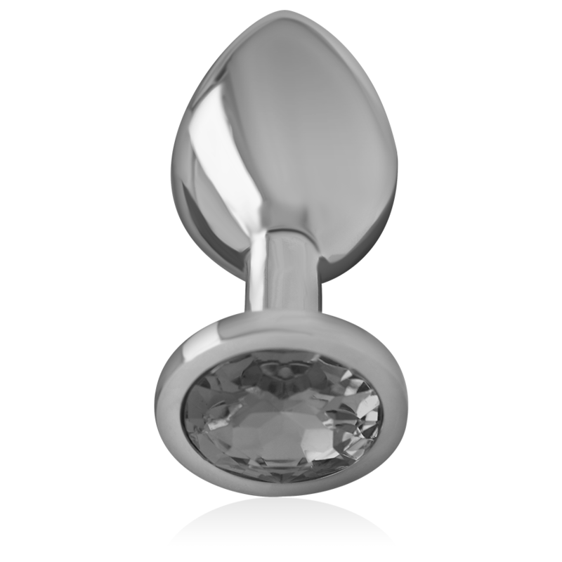 Intense - Plug Anale In Metallo Alluminio Con Vetro Nero Taglia L - INTENSE ANAL TOYS - Plug e Catene Anali | erosidea.com