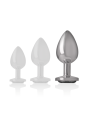 Intense - Plug Anale In Metallo Alluminio Con Vetro Nero Taglia L - INTENSE ANAL TOYS - Plug e Catene Anali | erosidea.com