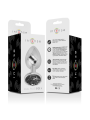 Intense - Plug Anale In Metallo Alluminio Con Vetro Nero Taglia L - INTENSE ANAL TOYS - Plug e Catene Anali | erosidea.com