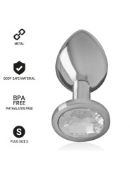 Intense - Plug Anale In Metallo Alluminio Con Cristallo Argento Misura S - INTENSE ANAL TOYS - Plug e Catene Anali | erosidea.com