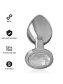 Intense - Plug Anale In Metallo Alluminio Con Cristallo Argento Misura S - INTENSE ANAL TOYS - Plug e Catene Anali | erosidea.com