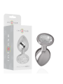 Intense - Plug Anale In Metallo Alluminio Con Cristallo Argento Misura S - INTENSE ANAL TOYS - Plug e Catene Anali | erosidea.com