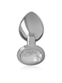 Intense - Plug Anale In Metallo Alluminio Con Cristallo Argento Misura S - INTENSE ANAL TOYS - Plug e Catene Anali | erosidea.com