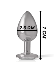 Intense - Plug Anale In Metallo Alluminio Con Cristallo Argento Misura S - INTENSE ANAL TOYS - Plug e Catene Anali | erosidea.com