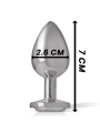 Intense - Plug Anale In Metallo Alluminio Con Cristallo Argento Misura S - INTENSE ANAL TOYS - Plug e Catene Anali | erosidea.com