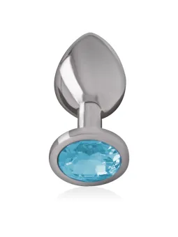 INTENSE - PLUG ANALE IN METALLO ALLUMINIO CON CRISTALLO BLU TAGLIA S - marca INTENSE ANAL TOYS - riferimento D-234377 - prez...