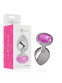 Intense - Plug Anale In Metallo Alluminio Con Cristallo Rosa Taglia M - INTENSE ANAL TOYS - Plug e Catene Anali | erosidea.com