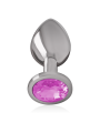 Intense - Plug Anale In Metallo Alluminio Con Cristallo Rosa Taglia M - INTENSE ANAL TOYS - Plug e Catene Anali | erosidea.com