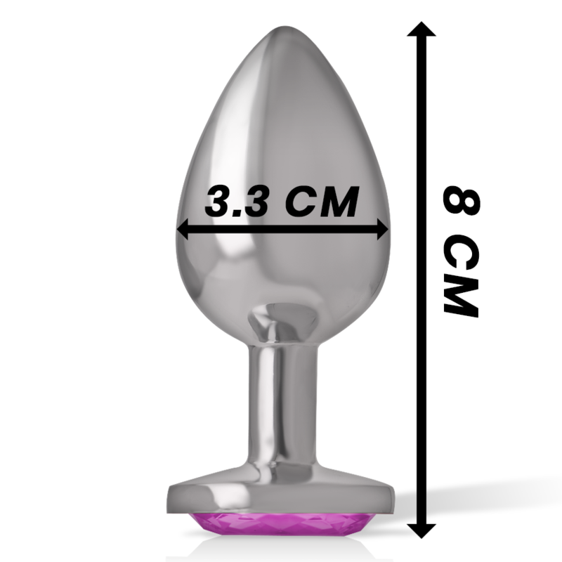 Intense - Plug Anale In Metallo Alluminio Con Cristallo Rosa Taglia M - INTENSE ANAL TOYS - Plug e Catene Anali | erosidea.com