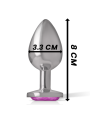 Intense - Plug Anale In Metallo Alluminio Con Cristallo Rosa Taglia M - INTENSE ANAL TOYS - Plug e Catene Anali | erosidea.com