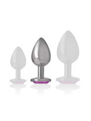 Intense - Plug Anale In Metallo Alluminio Con Cristallo Rosa Taglia M - INTENSE ANAL TOYS - Plug e Catene Anali | erosidea.com