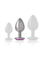 Intense - Plug Anale In Metallo Alluminio Con Cristallo Rosa Taglia M - INTENSE ANAL TOYS - Plug e Catene Anali | erosidea.com