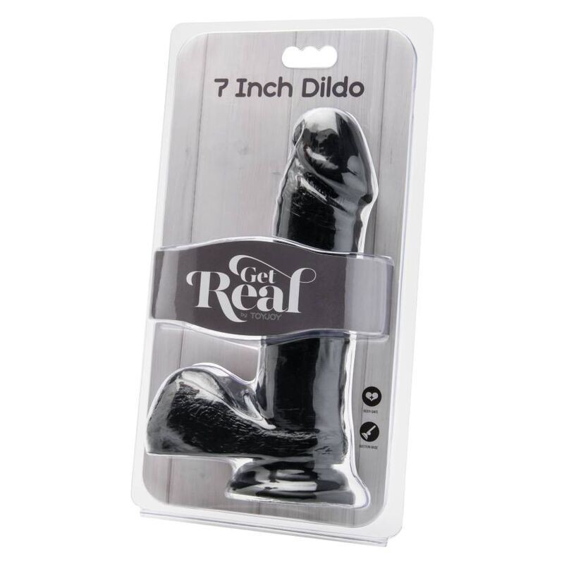 Get Real - Dildo 18 Cm Con Sfere Nero - GET REAL - Dildo Realistici | erosidea.com