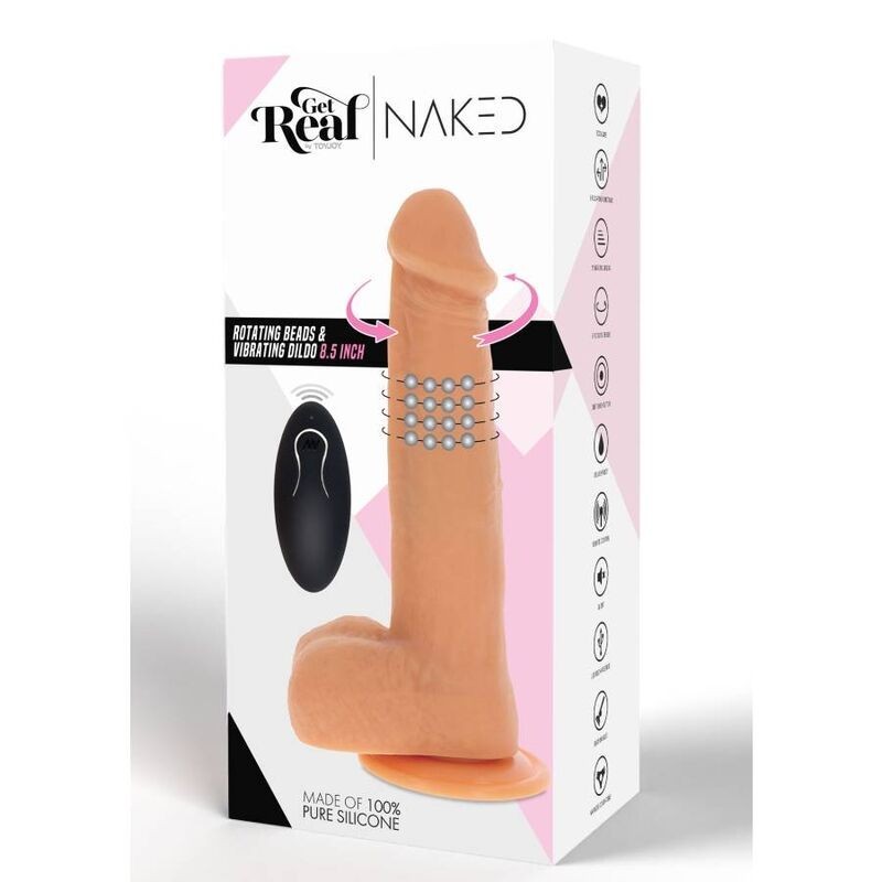 Get Real - Pelle Dildo Vibrante Con Perline Rotanti - GET REAL - Vibratori | erosidea.com