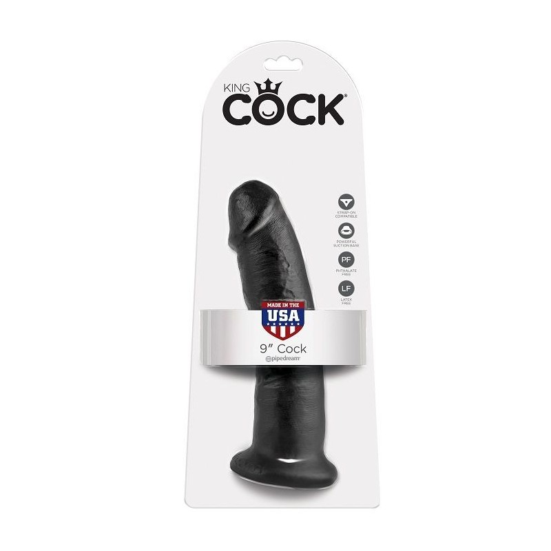 King Cock - 9 Dildo Nero 22.9 Cm - KING COCK - Dildo Realistici | erosidea.com