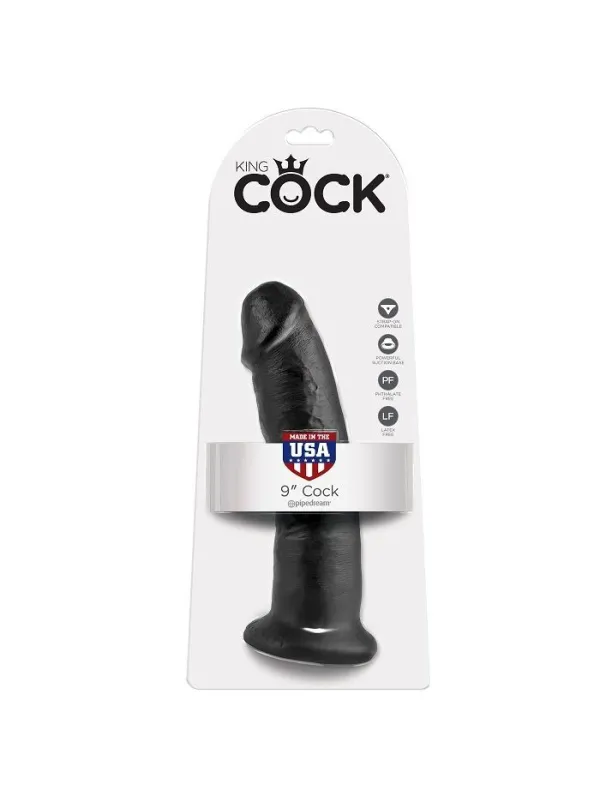 King Cock - 9 Dildo Nero 22.9 Cm - KING COCK - Dildo Realistici | erosidea.com