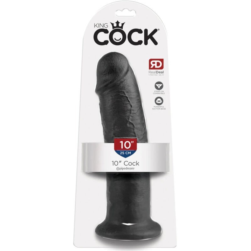 King Cock - 10 Dildo Nero 25 Cm - KING COCK - Dildo Realistici | erosidea.com