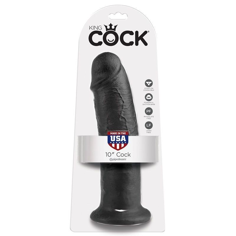King Cock - 10 Dildo Nero 25 Cm - KING COCK - Dildo Realistici | erosidea.com