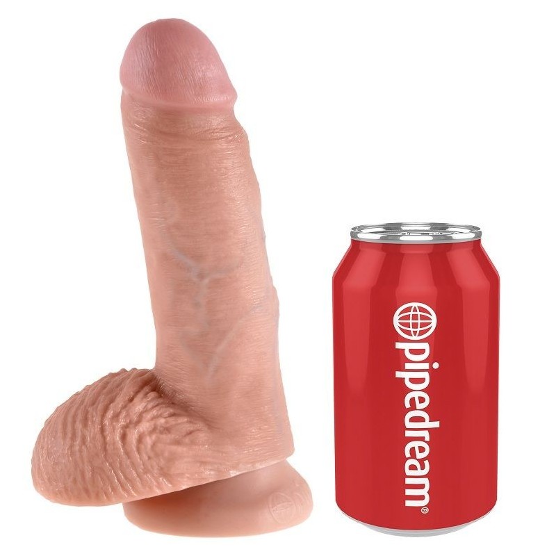 King Cock - 7 Dildo Flesh Con Sfere 17.8 Cm - KING COCK - Dildo Realistici | erosidea.com