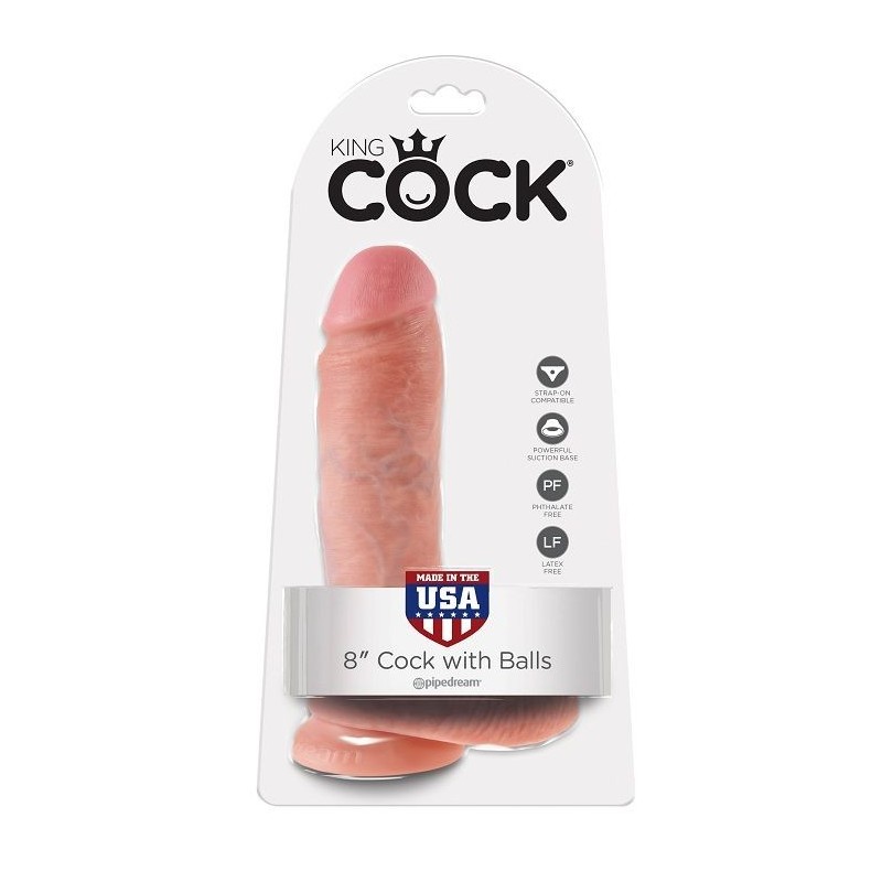 King Cock - 8 Dildo Flesh Con Sfere 20.3 Cm - KING COCK - Dildo Realistici | erosidea.com