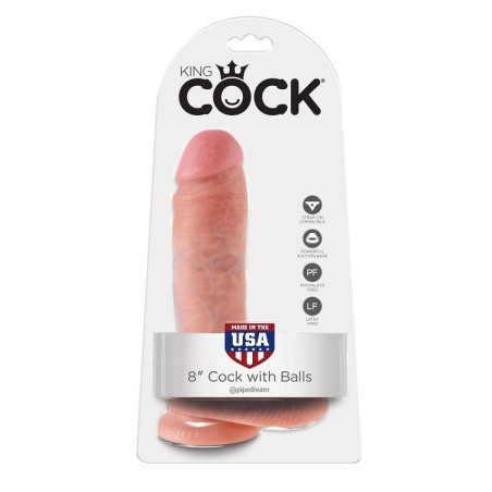 King Cock - 8 Dildo Flesh Con Sfere 20.3 Cm - KING COCK - Dildo Realistici | erosidea.com