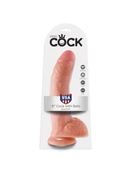 King Cock - 9 Dildo Flesh Con Sfere 22.9 Cm