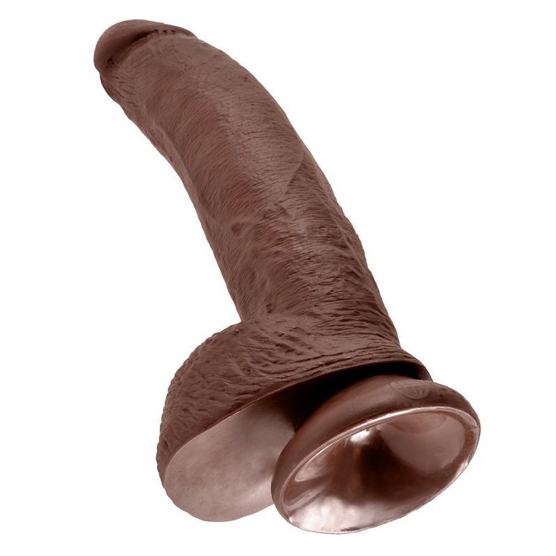 King Cock - 9 Dildo Marrone Con Sfere 22.9 Cm - KING COCK - Dildo Realistici | erosidea.com