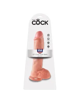 King Cock - 10 Dildo Flesh Con Sfere 26.5 Cm