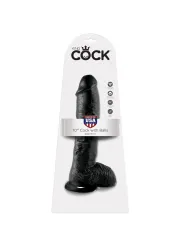 King Cock - 10 Dildo Nero Con Sfere 25.4 Cm - KING COCK - Dildo Maxi | erosidea.com