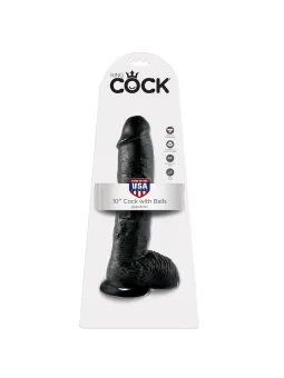 King Cock - 10 Dildo Nero Con Sfere 25.4 Cm