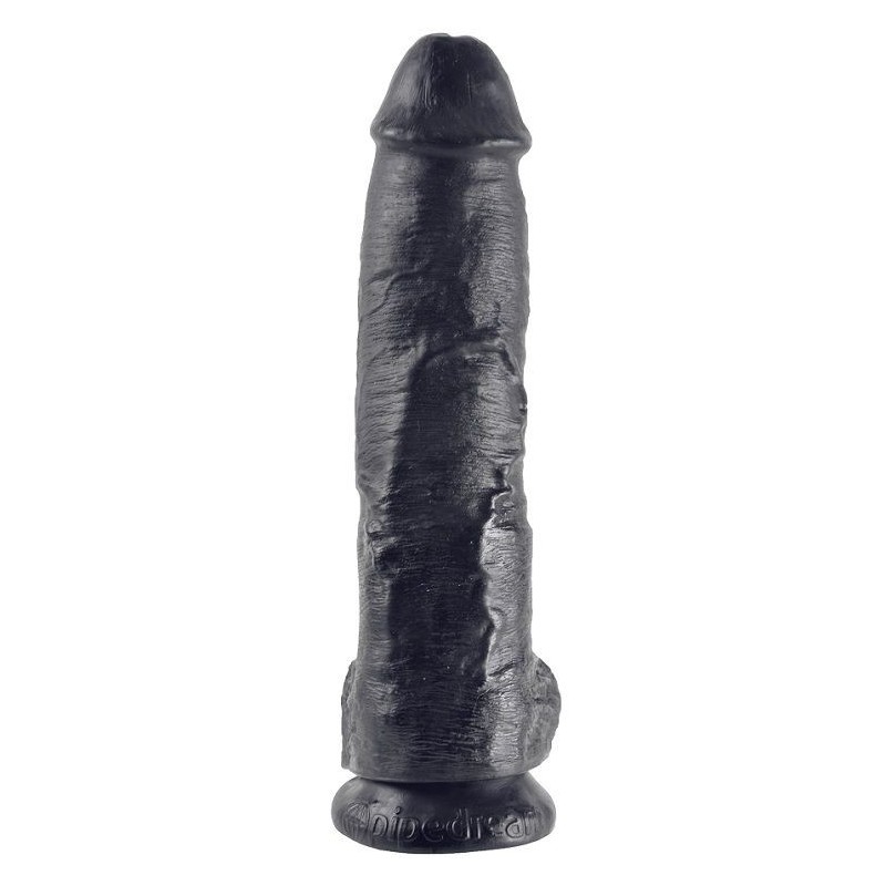 King Cock - 10 Dildo Nero Con Sfere 25.4 Cm - KING COCK - Dildo Maxi | erosidea.com