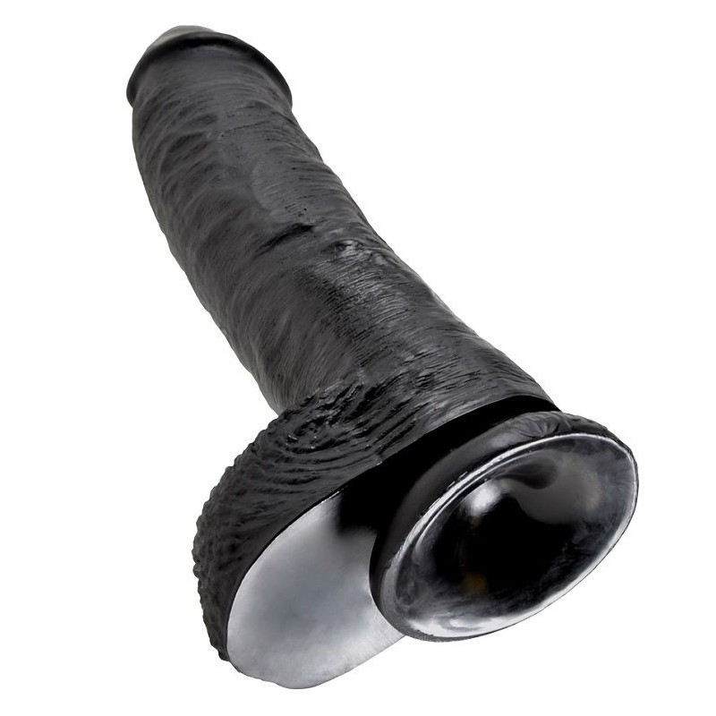 King Cock - 10 Dildo Nero Con Sfere 25.4 Cm - KING COCK - Dildo Maxi | erosidea.com