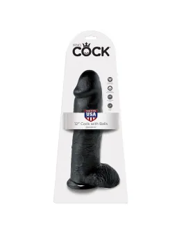 King Cock - 12 Dildo Nero Con Sfere 30.48 Cm