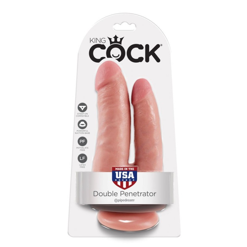 King Cock - Doppio Penetratore Carne - KING COCK - Dildo Doppi | erosidea.com