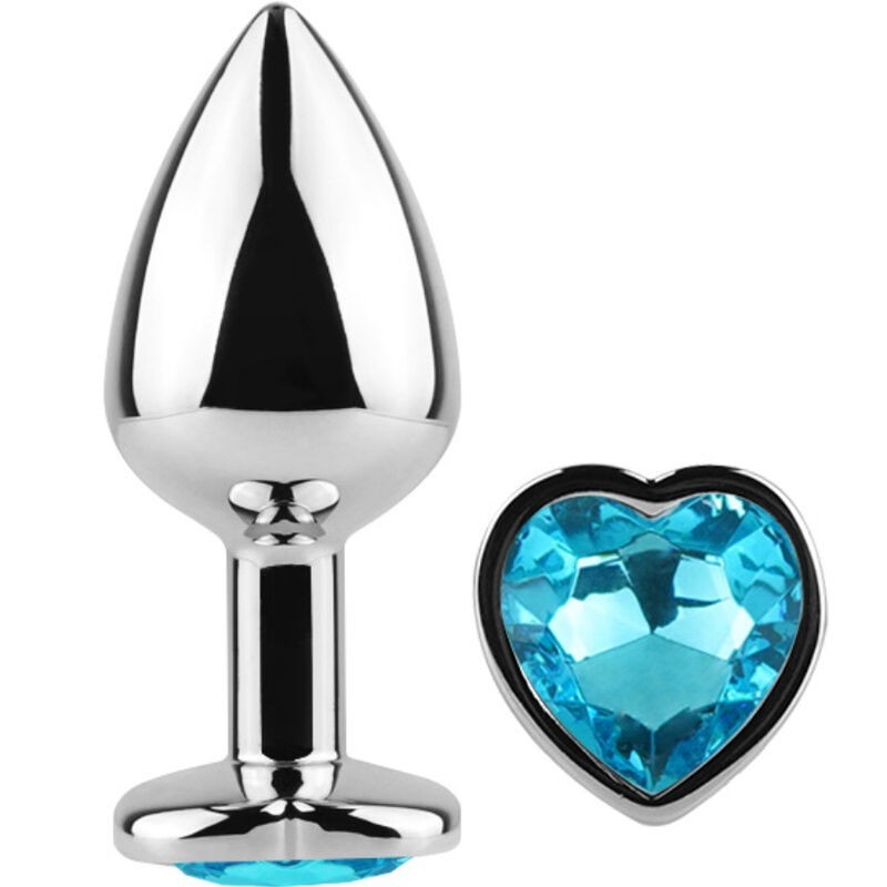 Secretplay - Tappo In Metallo Cuore Blu Taglia Piccolo 7 Cm - SECRETPLAY TOYS - Plug e Catene Anali | erosidea.com