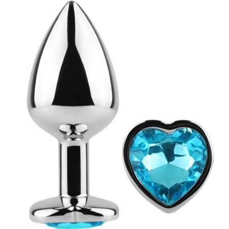 Secretplay - Tappo In Metallo Cuore Blu Taglia Piccolo 7 Cm - SECRETPLAY TOYS - Plug e Catene Anali | erosidea.com