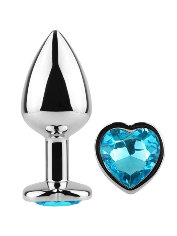 Secretplay - Tappo In Metallo Cuore Blu Taglia Piccolo 7 Cm - SECRETPLAY TOYS - Plug e Catene Anali | erosidea.com