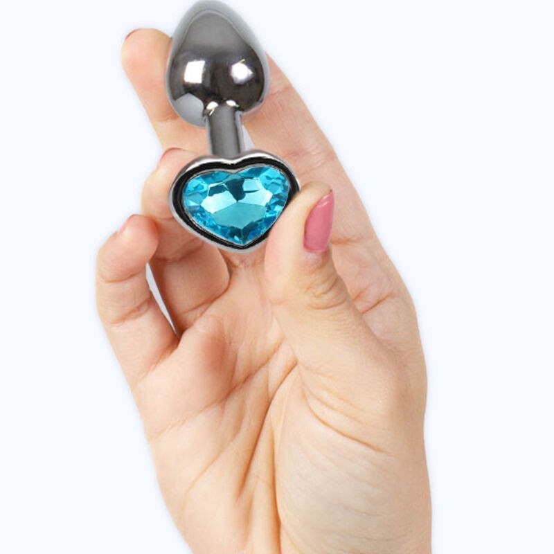 Secretplay - Tappo In Metallo Cuore Blu Taglia Piccolo 7 Cm - SECRETPLAY TOYS - Plug e Catene Anali | erosidea.com